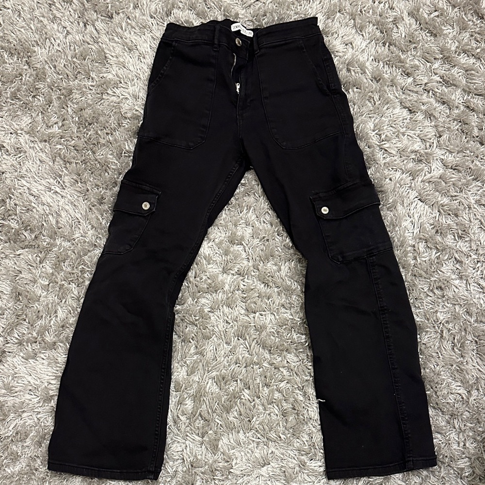 Zara Kids Black Cargo Jeans